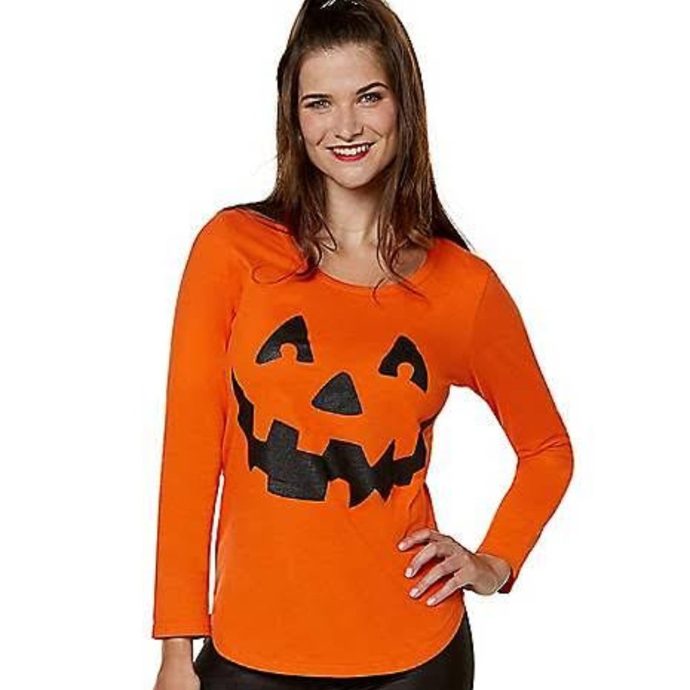 Spirit Halloween Cross Pumpkin Y2K Sweatshirt Top